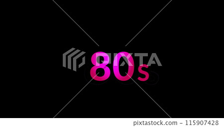 Image of 80s text on black background 115907428