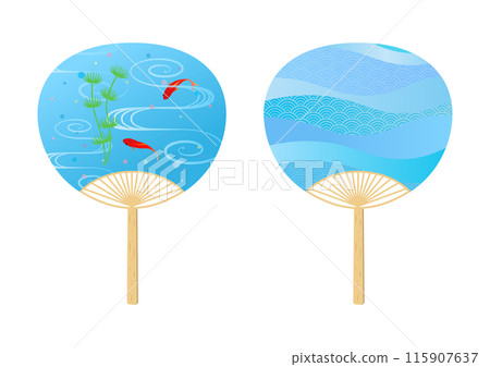 水紋扇子，夏日傳統，帶來清涼感 115907637