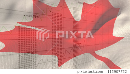 Image of data processing over flag of canada 115907752
