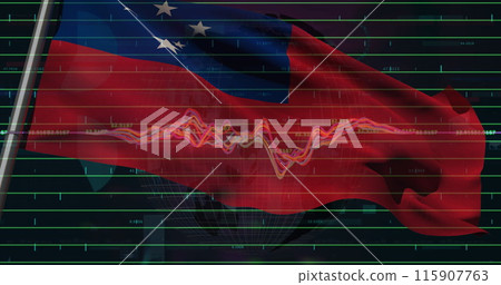 Image of data processing over flag of samoa 115907763
