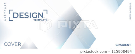 White abstract banner with diagonal geometric shapes. Modern white and blue vector wide background design template for cover, poster, promotion, banner 115908494