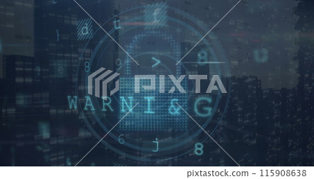 Image of multiple texts, shield, cloud, letters, numbers, symbols over bars on blue background Image of multiple texts, shield, cloud, letters, numbers, symbols over bars on blue background 115908638