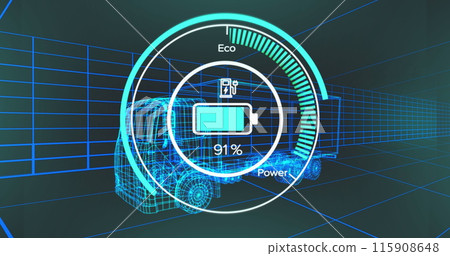 Image of digital car interface and data processing over 3d model of car Image of digital car interface and data processing over 3d model of car 115908648