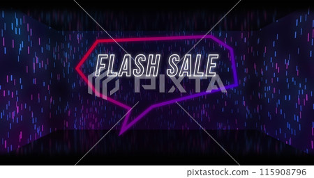 Image of flash sale text in speech bubble over light spots on black background Image of flash sale text in speech bubble over light spots on black background 115908796