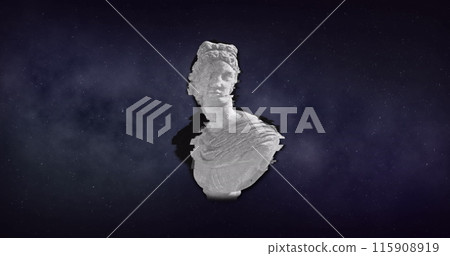 Image of interference and sculpture over space Image of interference and sculpture over space 115908919