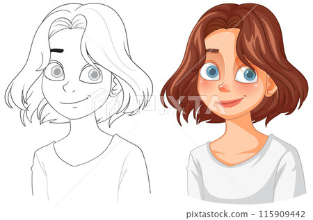 Smiling Girl Vector Illustration 115909442