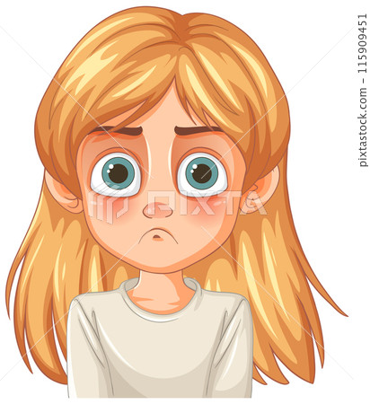 Sad Girl with Blonde Hair Sad Girl with Blonde Hair 115909451