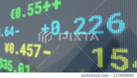 Image of data processing and stock market over cityscape Image of data processing and stock market over cityscape 115909690