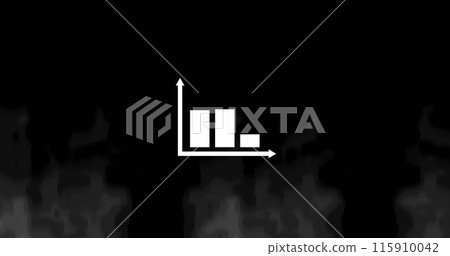 Image of white statistics processing on grey and black background 115910042