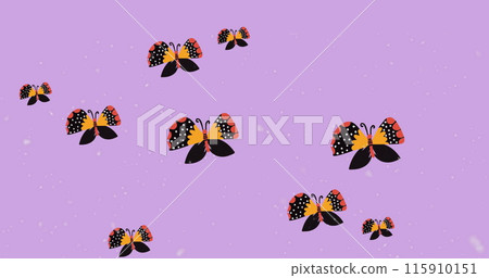 Digital image of multiple butterfly icons and... - Stock Illustration ...