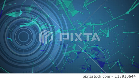 Image of tech icons and connections on green digital screen Image of tech icons and connections on green digital screen 115910644