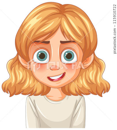 Happy Blonde Cartoon Girl Happy Blonde Cartoon Girl 115910722
