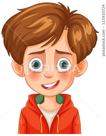 Smiling Boy in Red Hoodie Smiling Boy in Red Hoodie 115910724