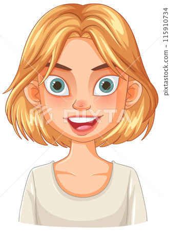Smiling Blonde Cartoon Character Smiling Blonde Cartoon Character 115910734