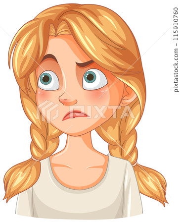 Confused Girl with Braided Hair Confused Girl with Braided Hair 115910760