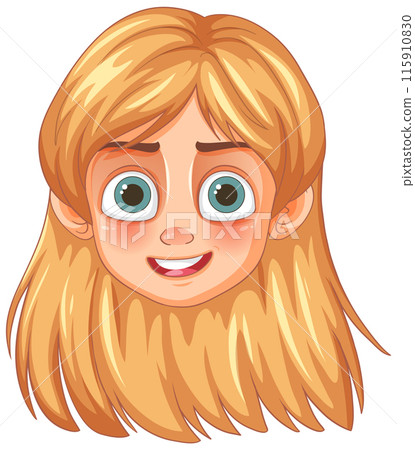 Happy Blonde Cartoon Face Happy Blonde Cartoon Face 115910830