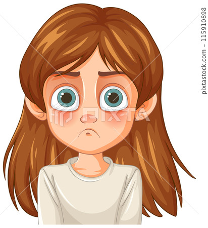 Sad Girl with Big Eyes 115910898