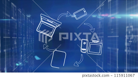 Image of online security padlock and data processing over computer circuit board Image of online security padlock and data processing over computer circuit board 115911067