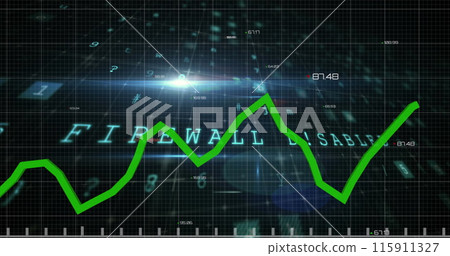 Image of data processing on black background Image of data processing on black background 115911327