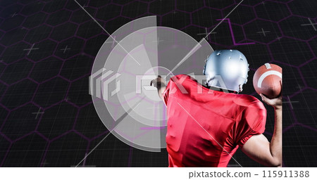 Image of scope scanning and data processing over american football player 115911388