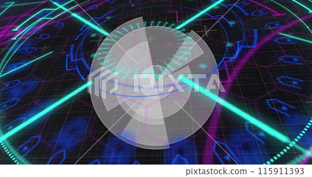Image of scope scanning and data processing over american football player 115911393