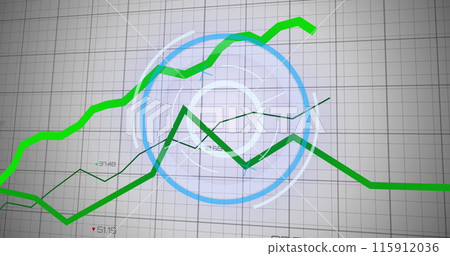 Image of scope scanning and data processing over white background 115912036