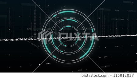 Image of scope scanning and data processing over black background 115912037