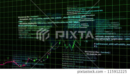 Image of financial data processing over grid Image of financial data processing over grid 115912225