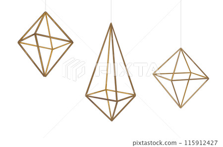 Traditional Scandinavian ornament Himmeli Simple octahedron Illustration with outline Traditional Scandinavian ornament Himmeli Simple octahedron Illustration with outline 115912427