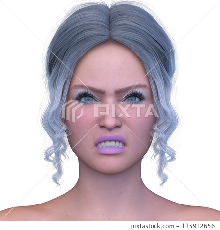 Female face up - Stock Illustration [115912656] - PIXTA