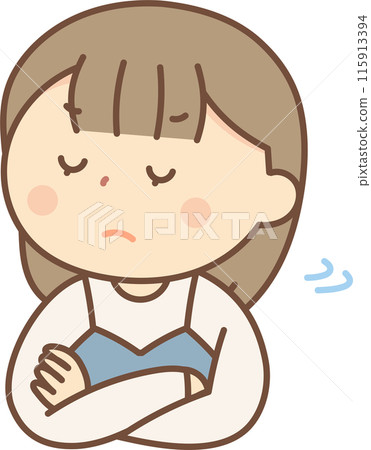 一個女人看著別處的插圖 一個女人看著別處的插圖 115913394