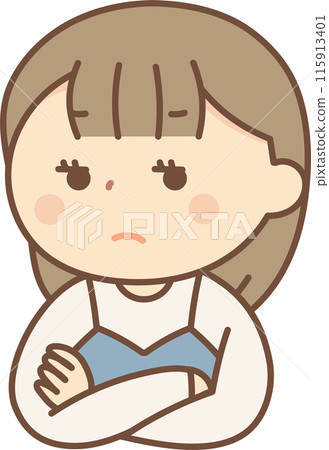 Illustration of a suspicious woman 115913401