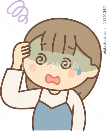 Illustration of a dizzy woman 115913404
