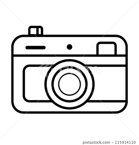 Vintage Disposable Camera Vector Icon Bundle for Creative Designers. No Recording Retro Camera Clipart for Digital Art Projects. Vector illustration 115914110