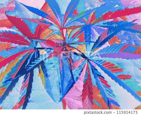 Vivid cannabis psychedelic artwork 115914173