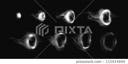 Hookah vape or cigarette smoke circles 115914894