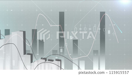 Image of financial data processing over grey background Image of financial data processing over grey background 115915557