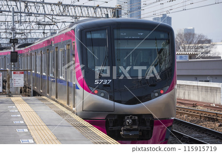 Keio Line Shinjuku bound train Takahatafudo Station Keio 5000 series Keio Line Shinjuku bound train 115915719