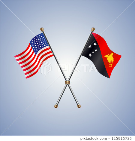 United States and  Papua New Guinea flags relations 115915725