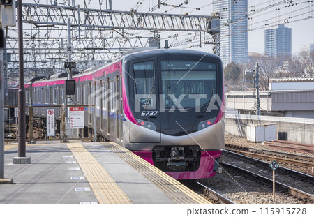 Keio Line Shinjuku bound train Takahatafudo Station Keio 5000 series Keio Line Shinjuku bound train 115915728