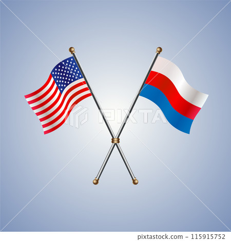 United States and Russian flags relations United States and Russian flags relations 115915752