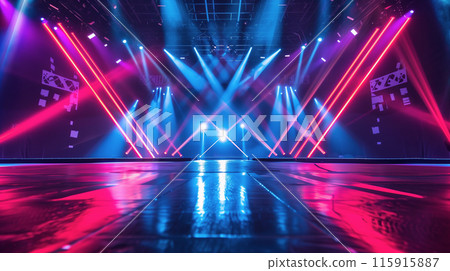 "Background of shining spotlights on stage." <AI generated material> 115915887