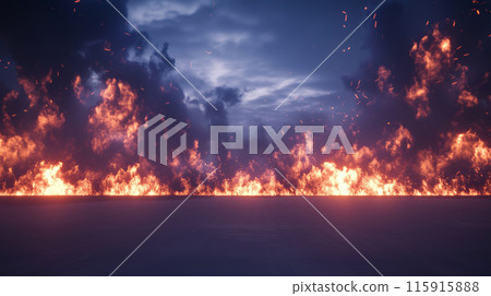 "Burning Battleground" <AI generated material> "Burning Battleground" <AI generated material> 115915888