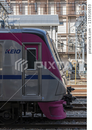 Keio Line bound for Shinjuku Train Takahatafudo Station Keio 5000 series Keio 5000 series Keio Liner Keio Line bound for Shinjuku Train Takahatafudo Station Keio 5000 series Keio 5000 series Keio Liner 115916033