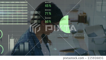 Image of financial data processing over statistics statistical data processing 115916831