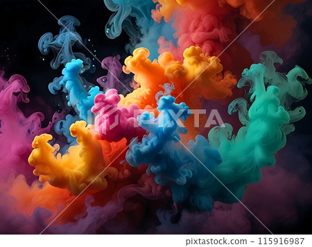 Colorful clouds and dissolving dyes 115916987