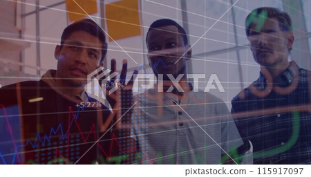 Image of data processing over business people Image of data processing over business people 115917097
