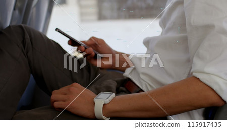 Image of falling social media icons over biracial men Image of falling social media icons over biracial men 115917435