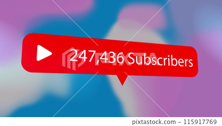 Image of media icon over shapes 115917769