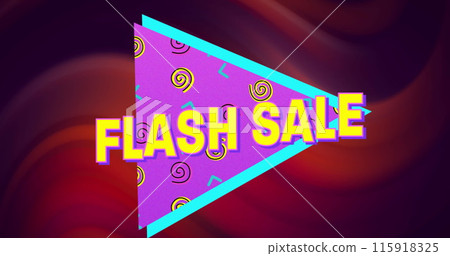 Image of flash sale text over shapes 115918325